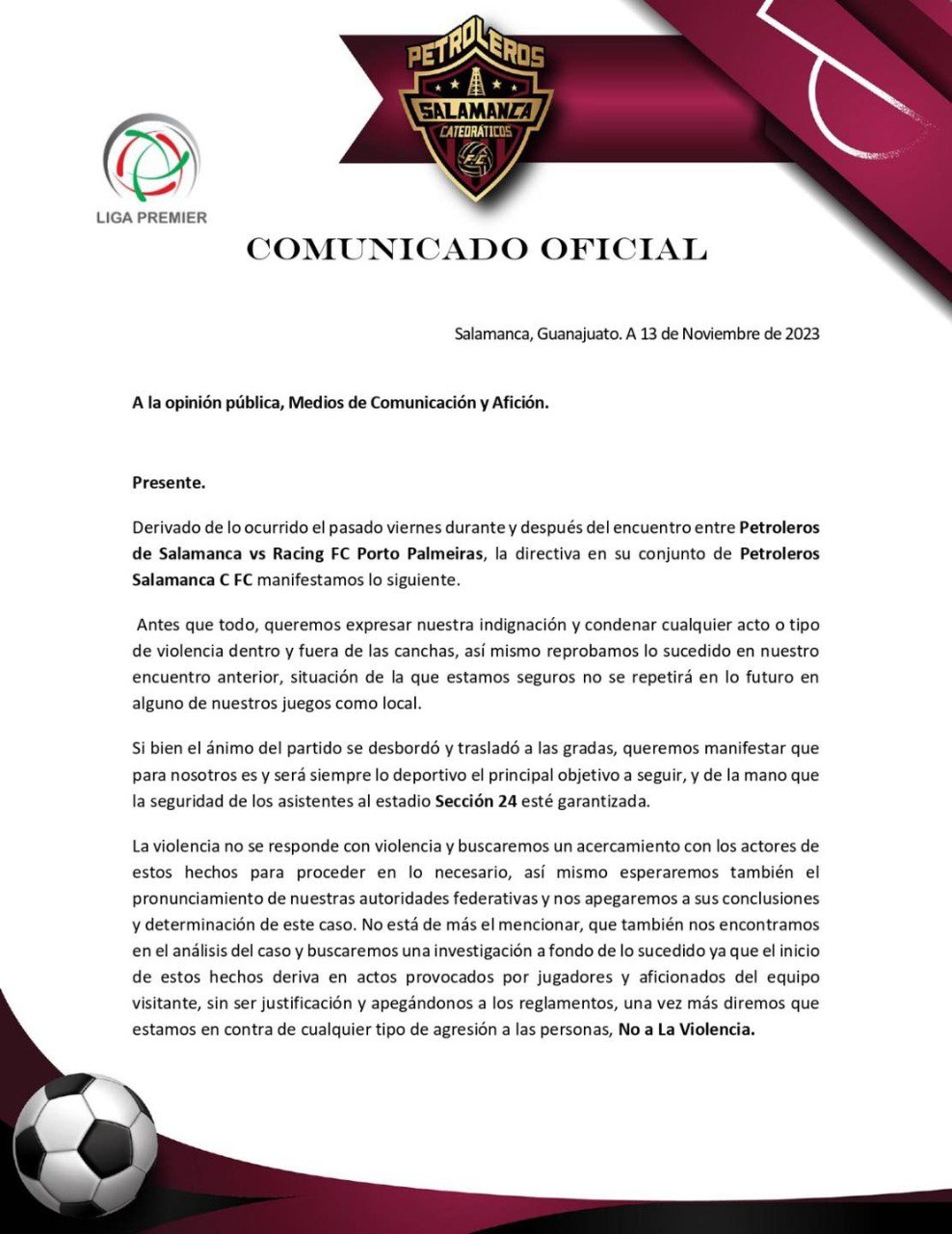 Periodista demanda a directivo de Petroleros de Salamanca por agresiones